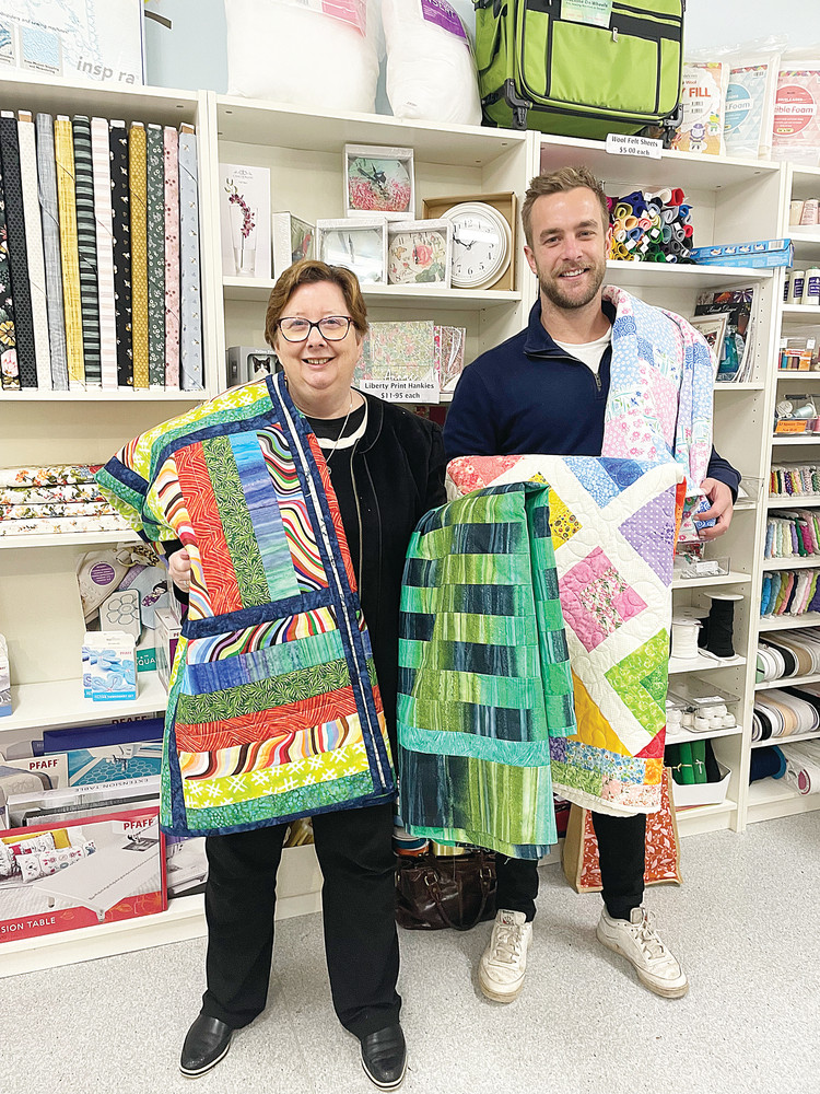 Mackillop Family Services: Hayden Mitchell and Loreto Dunn thanked the group for its donations.