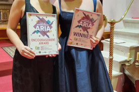 Encouragement Award winner Sidra Nissen and 2025 Warrnambool Aria winner, Breanna Stuart.