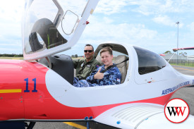 Flying Office Adrian Spiteri with Cadet Cheep.