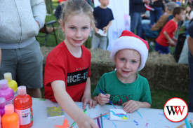 Warrnambool siblings Adeline and Eloise Monigatti enjoyed the painting activities.