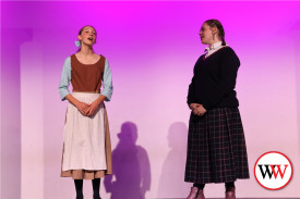 Matilda Webster and Molly Sheen during rehearsals earlier this week.