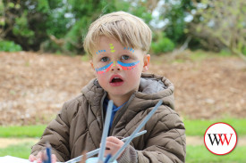 Banks Smith was happy to have his face painted during his visit to the garden.