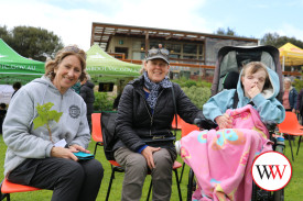 Bronwyn, Leanne and Grace enjoy a rest during their visit to the garden.