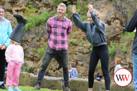 The gumboot throw proved loads of fun for competitors and spectators.