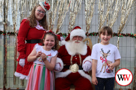 Jaylah Dawson and Lexie Moulden were happy to meet Santa and Miss Holly.