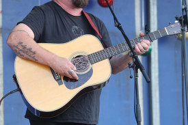 Simon McCullough and his guitar entertained the crowd.