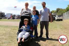 Families enjoyed the opportunity to spend a fun day out in Dennington, including (pictured) Margaret Allan, Alejandro Lopez, Tristan Dart, Kaylene Dart and Jasper Dart.