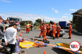 The SES demonstration attracted big crowds throughout the day.