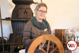 Angela shows her spinning skills.