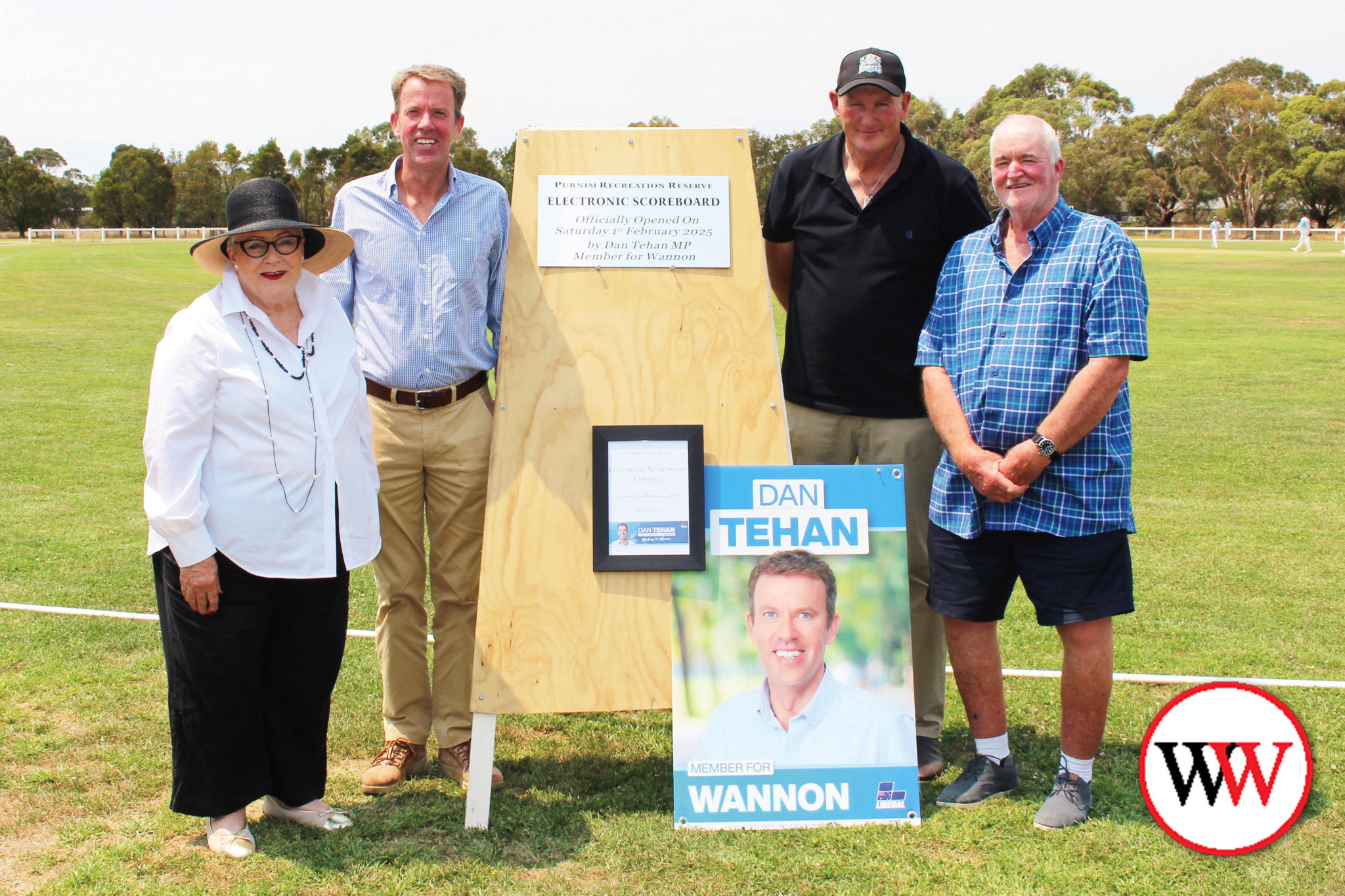 State Member for Western Victoria Region Bev McArthur, Federal Member for Wannon Dan Tehan, PRR president Mick McKinnon & secretary Peter McDonald.