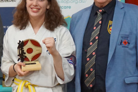 Warrnambool’s Evie Hollands finished second in the 14-15 years female junior colts (heavyweight padded) competition.