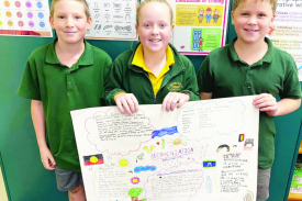 Reconciliation learning was the subject of this colourful poster, made by year 3/4 students Gus, Stella and Cooper.