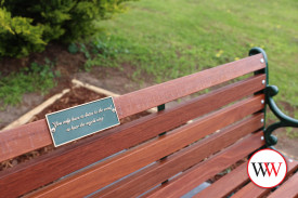 A bench has been erected in front of the tree, inviting parents and families to sit and reflect – ‘You have to listen to the wind to hear the angels sing.’