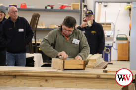 Brian Mitchell gets to work in the men’s shed.