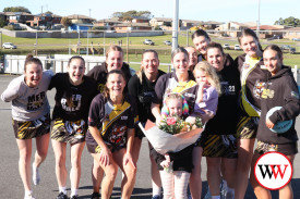 Merrivale’s Jess Gleeson celebrated her 150th game last weekend and enjoyed a win over Kolora Noorat on her home court.