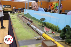 David Baird keeps a close eye on his trains.