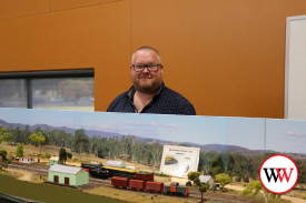 Exhibitor Callum Cook was proud to show his model train set.