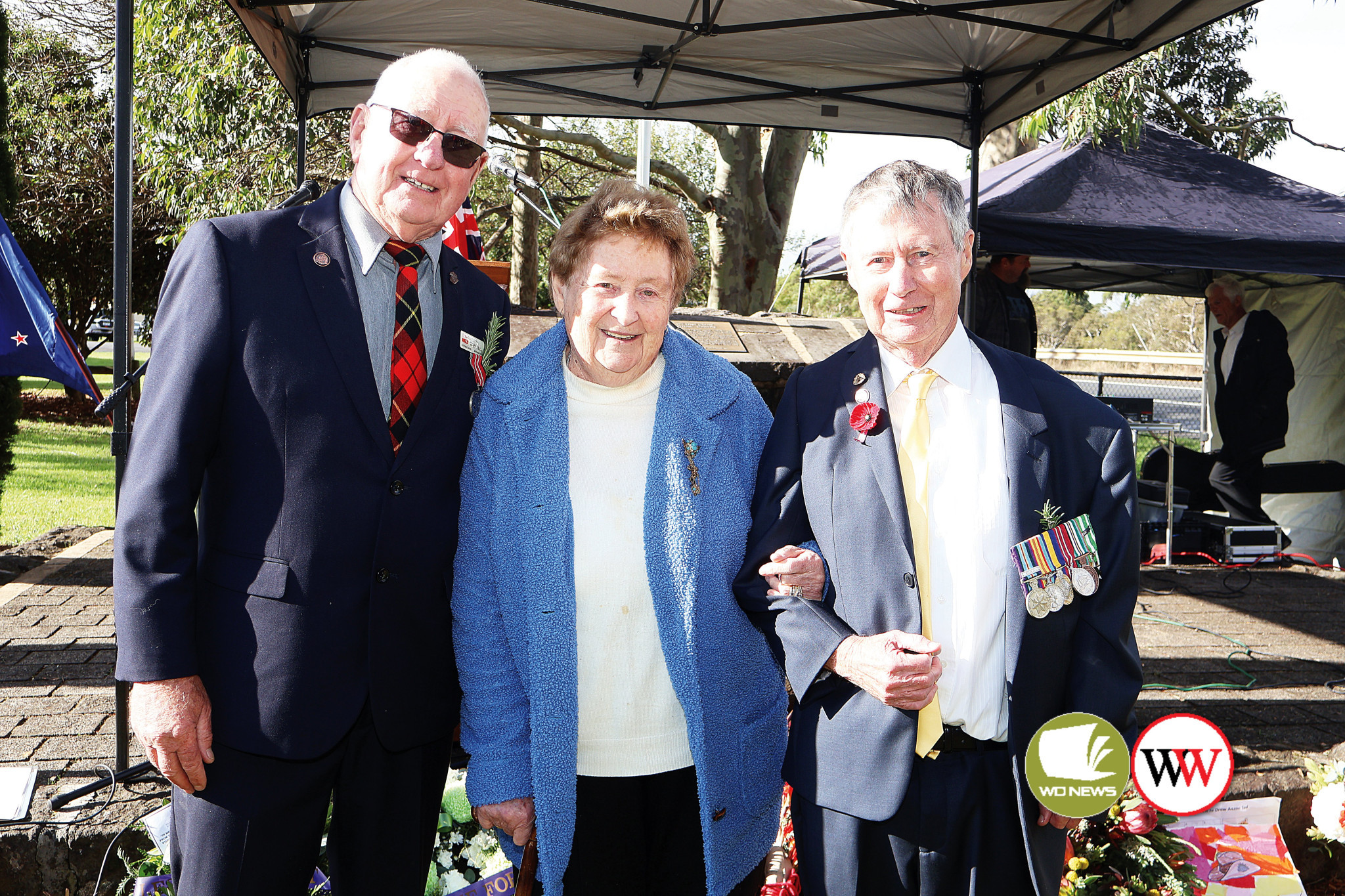 Panmure Action Group chair Ian Wallace, Terang’s Pat Glennen and Warrnambool’s Shane O’Keeffe were thrilled to unveil a plaque in memory of Ms Glennen’s brother, private Geoffrey McCunnie, who was killed in action during the Korean War.