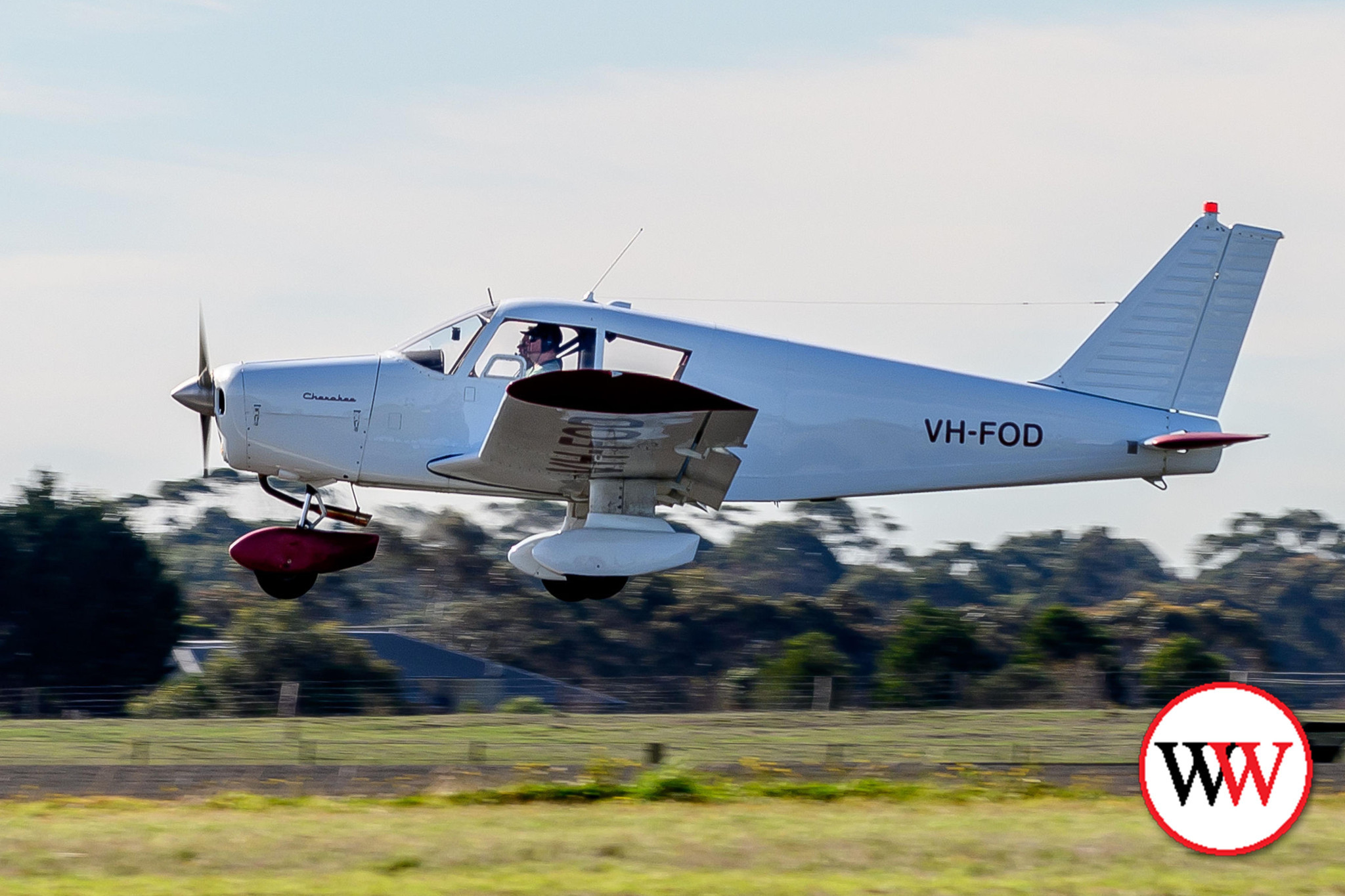 The primary training aircraft, a Piper Cherokee, now based at Warrnambool.