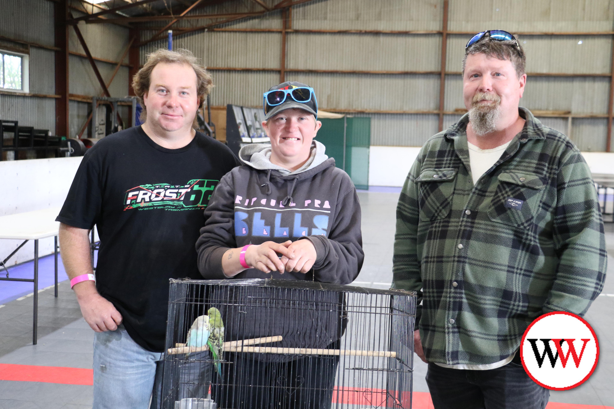 David and Jenny were happy with their purchase from breeder Mark (right).