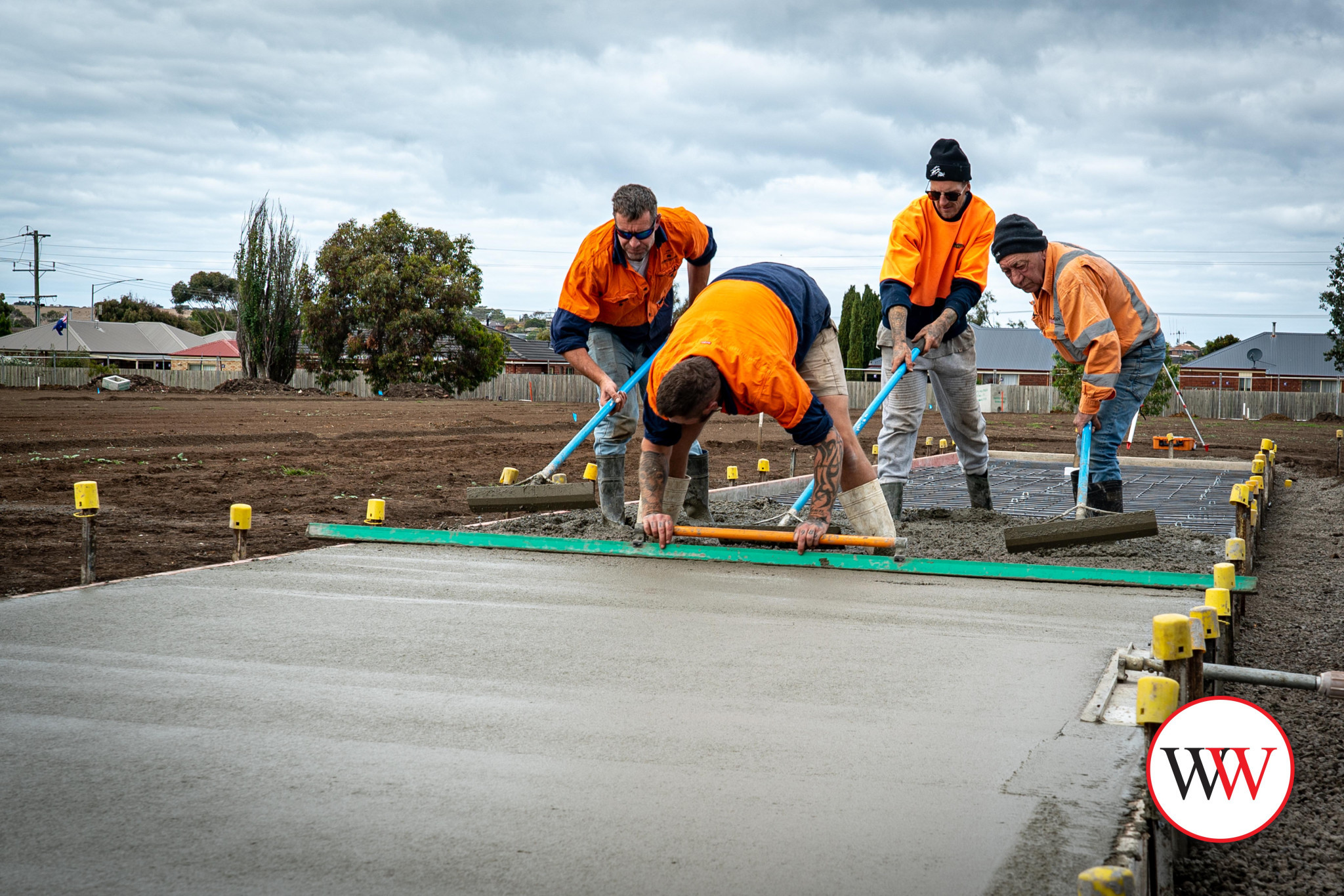 The pouring of the concrete pad last week marked another milestone in the upgrade of Brierly Reserve.