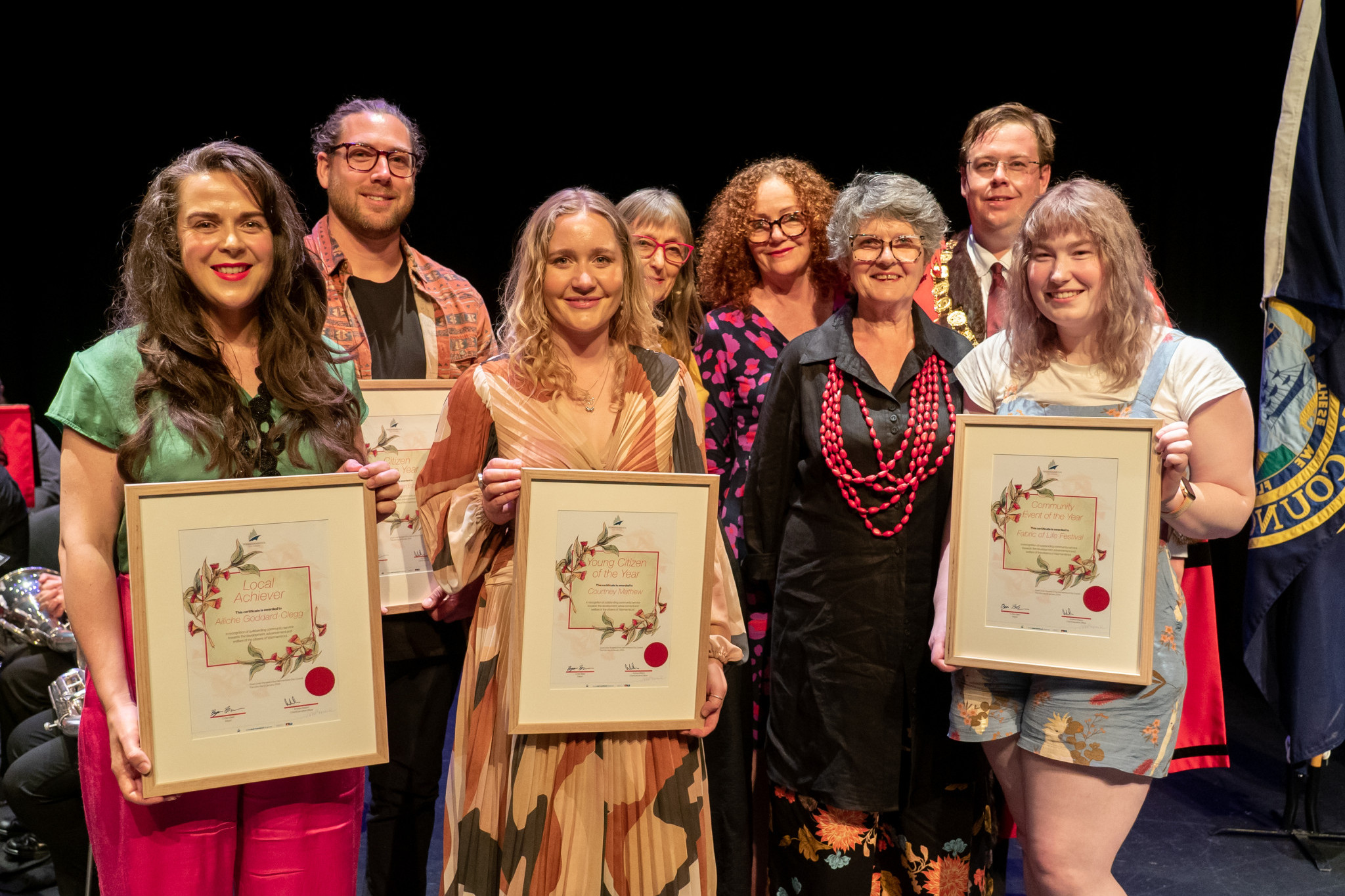 The proud recipients of this year’s Australia Day awards with Warrnambool City mayor Cr Ben Blain.