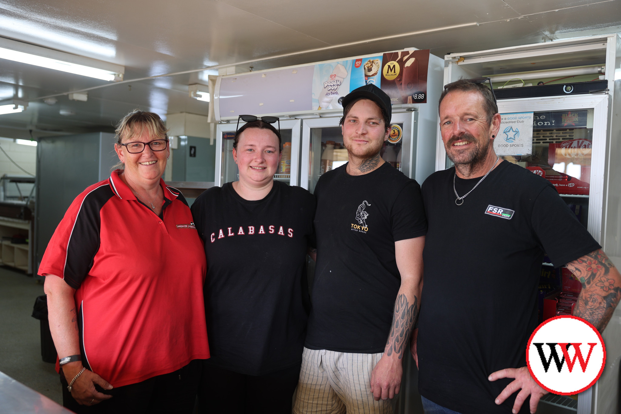 Kathy Billings (left), daughter Jess and partner Braydon Turner, and Damien Billings are looking forward to a very busy three days.