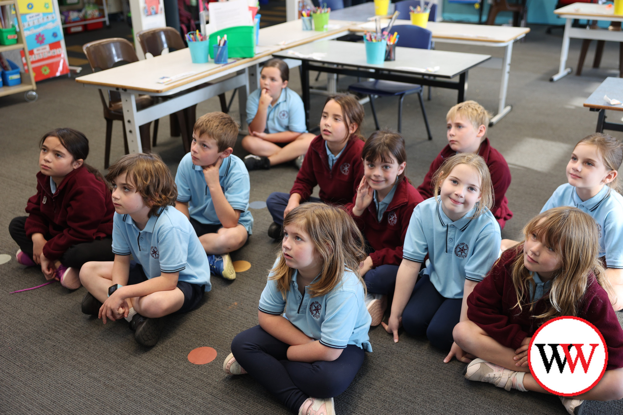 Some of the year 2 students who enjoyed the storytime session.