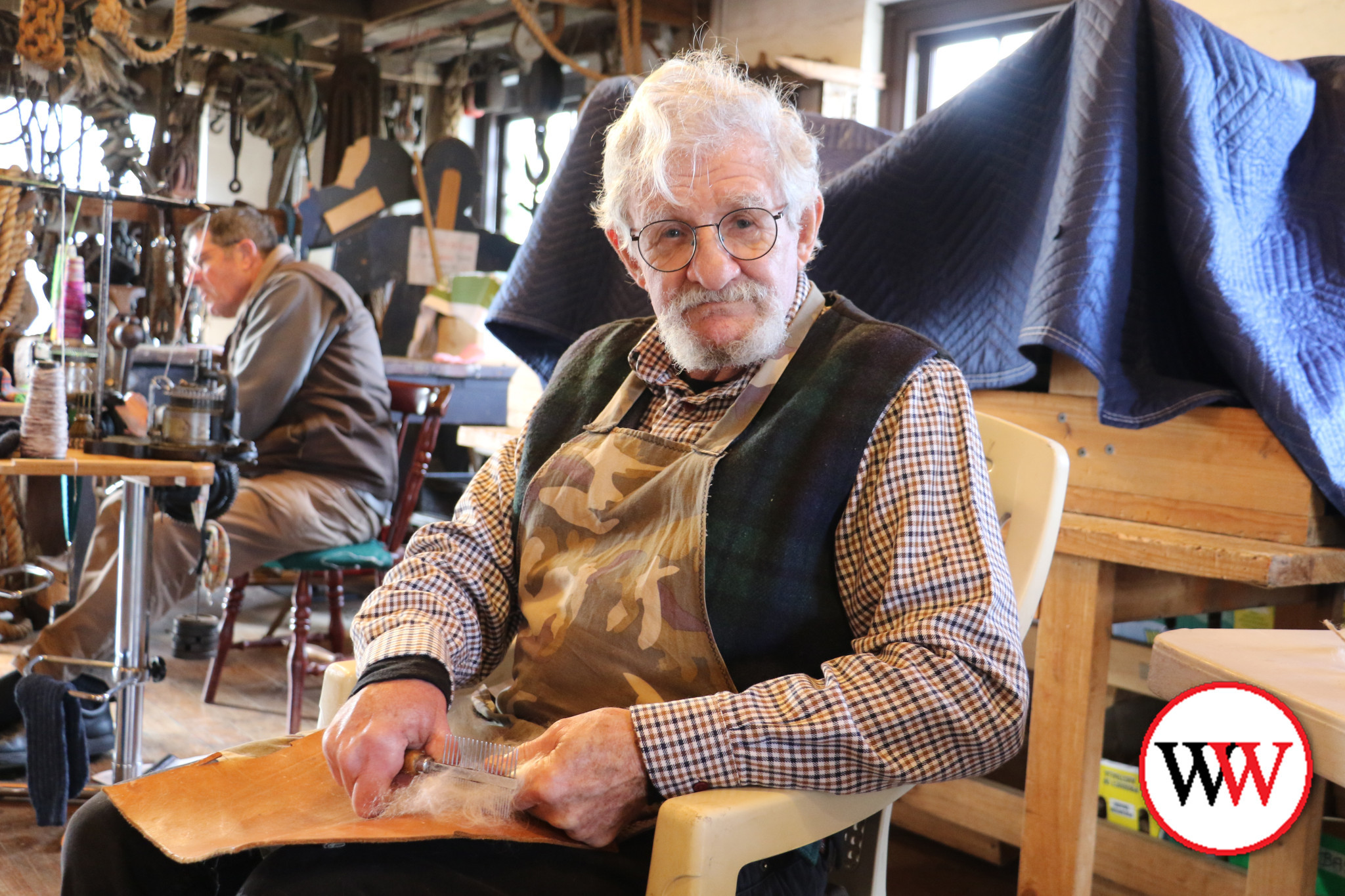 Flagstaff Hill visitors were treated to a warm and colourful insight into the many uses for wool during a special ‘woolly weekend’ at the iconic landmark, with knowledgeable volunteers such as John (pictured) on hand to answer questions and proudly show his craft.