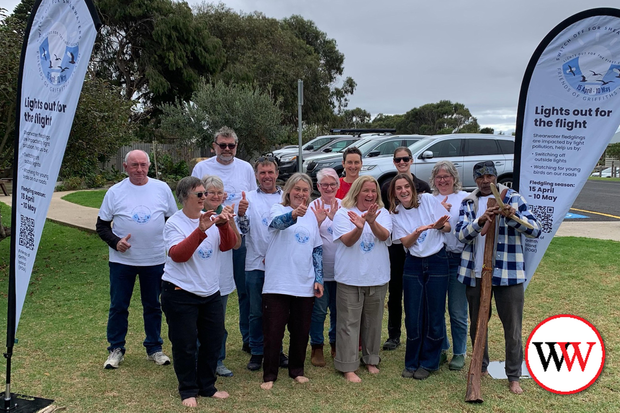 Volunteers with the Friends of Griffiths Island group.