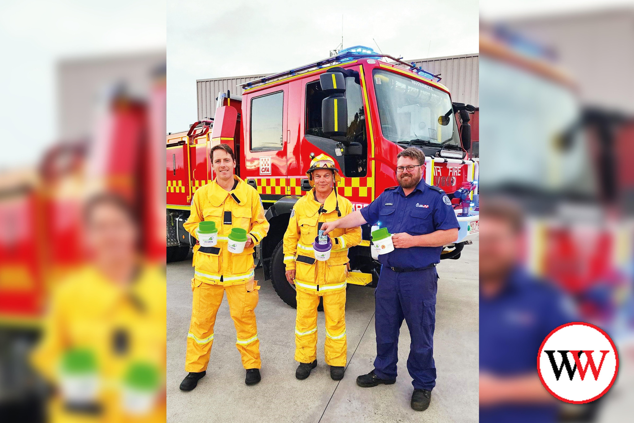 Warrnambool Fire Brigade captain Tom Woodhams (right) is hoping residents will once again give generously during this year’s Good Friday Appeal.