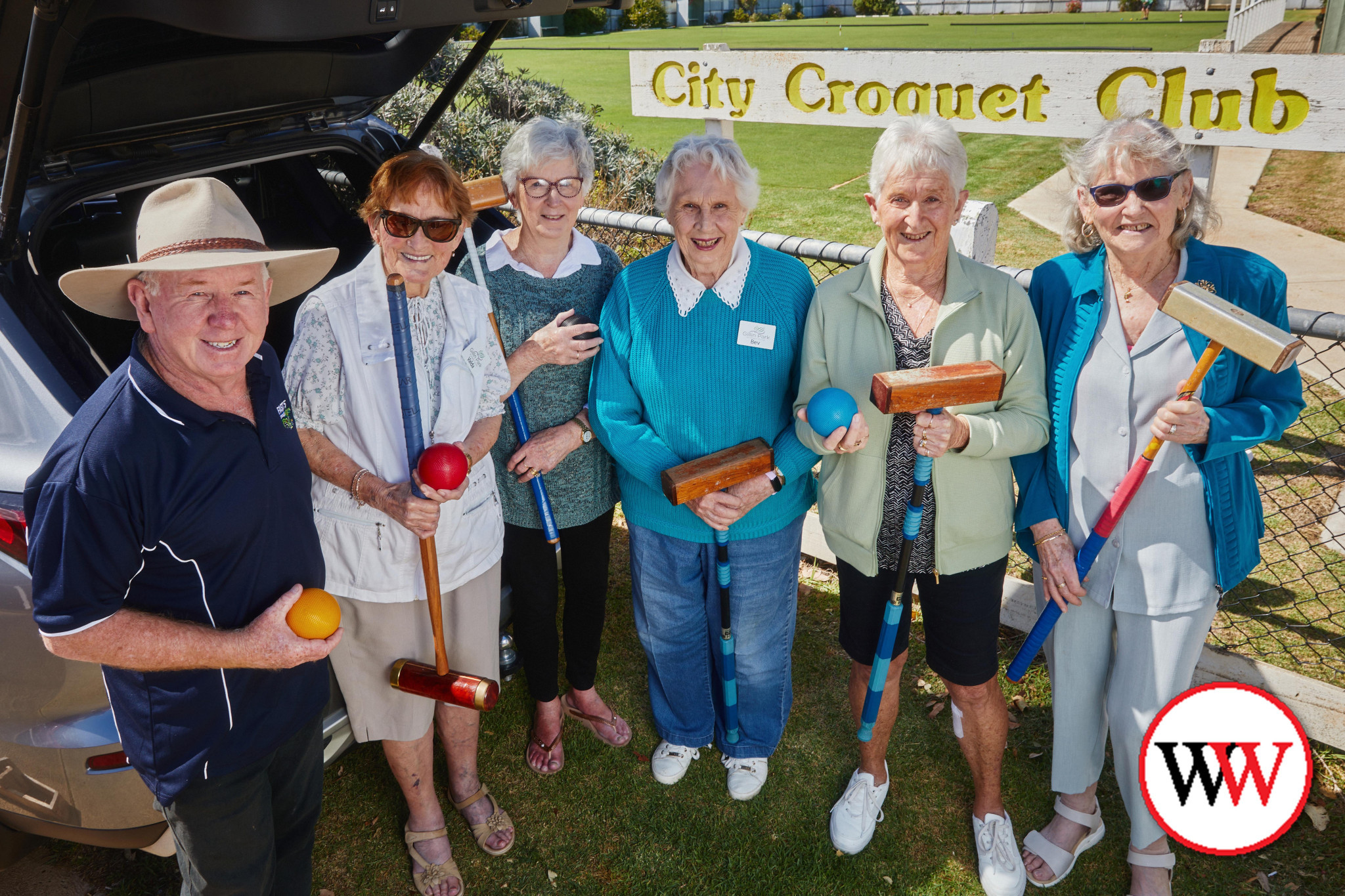 Thanks to a council grant, the Warrnambool City Croquet Club can now offer transport to Gillin Park residents keen to go along and try the sport. Pictured are, from left, Warrnambool City Croquet Club vice-president and community activation officer John Pattison, with Gillin Park residents Valda Johnstone, Marlene Spicer, Bev Grant, Elwyn Jasper and Jeanette Feeney. Photo courtesy Warrnambool City Council.