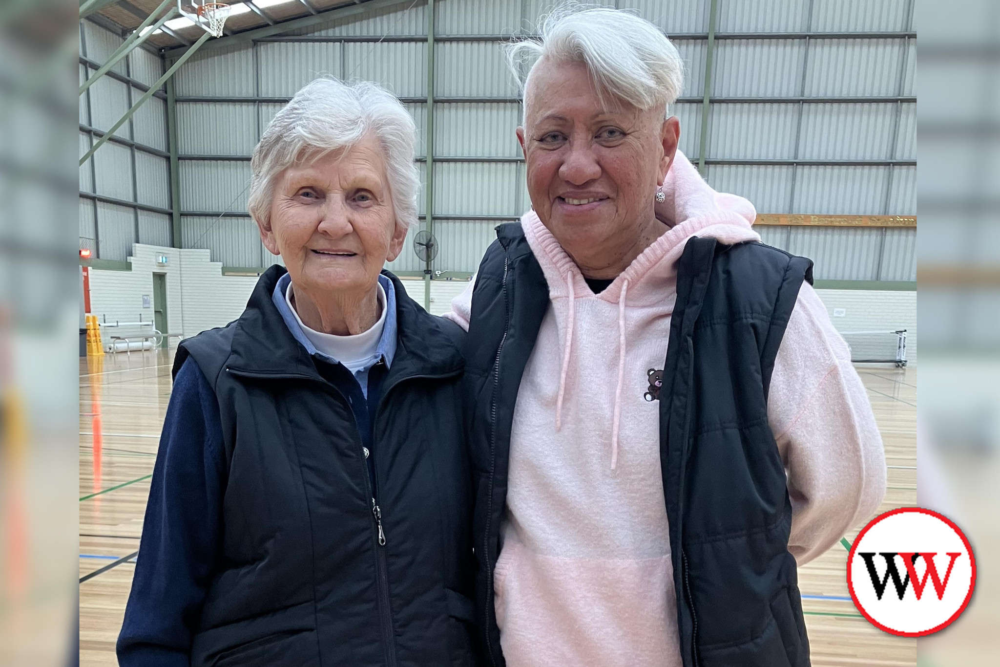 Pairs winners Thelma Lackie and Thelma Amuketi.