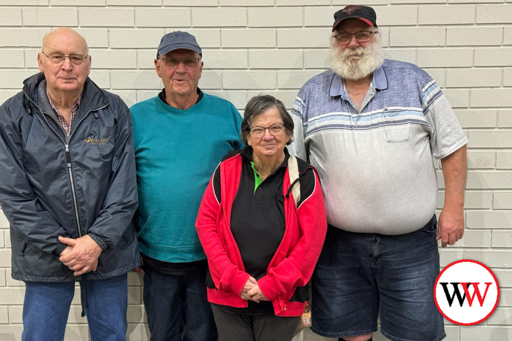 Camperdown bowlers Gerrit Bekker, Fred Salmon, Kathryn Walsh and Les Pearson are enjoying the Warrnambool competition.