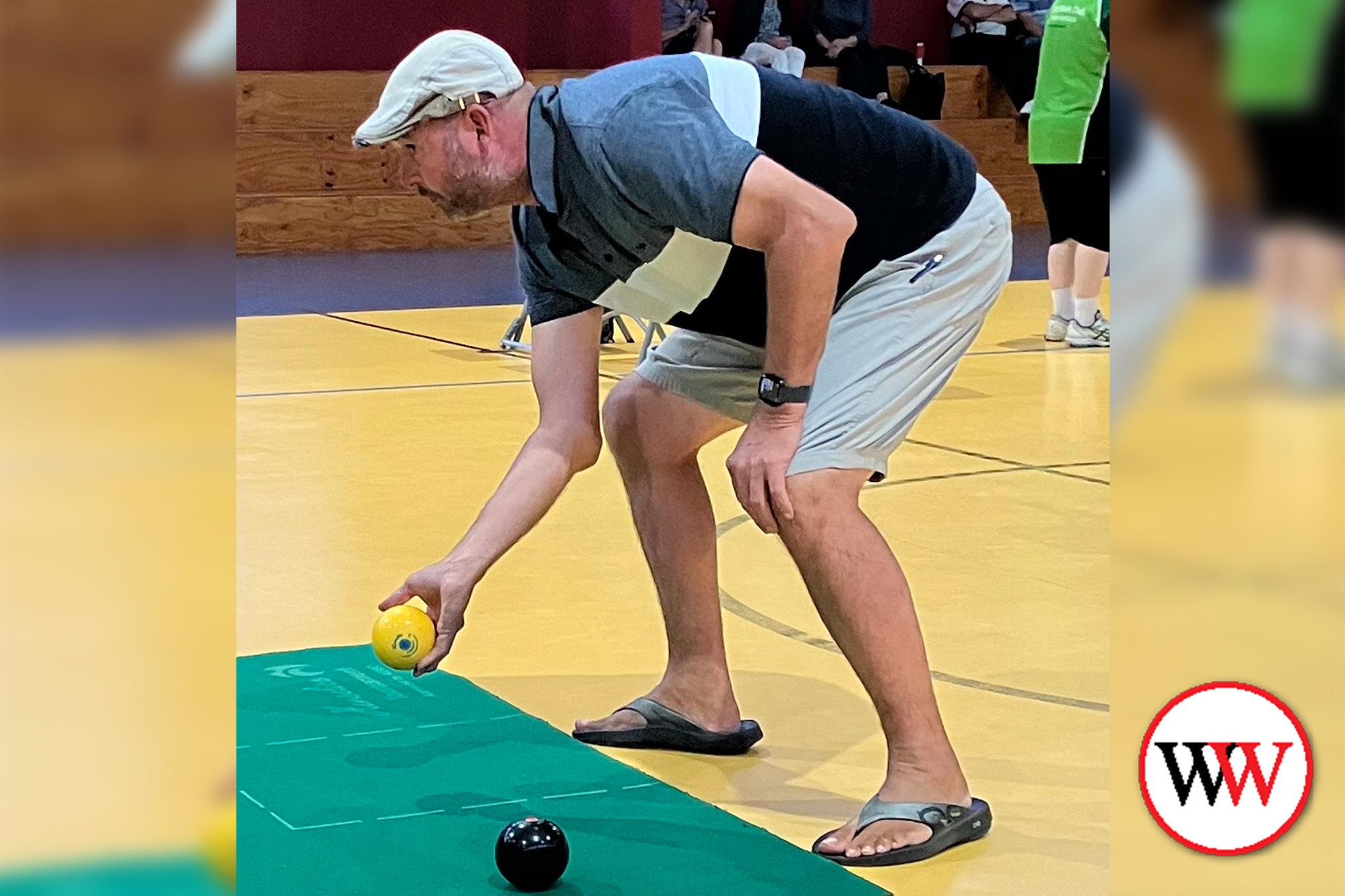 Justin Rasmussen sends a bowl down.