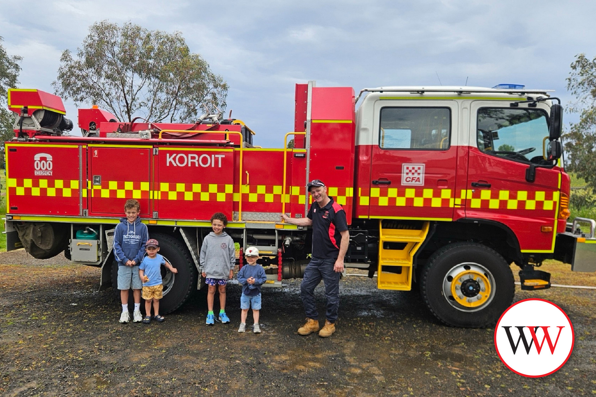 Alistair Cozens with Lucas, Patrick, Issac and Oliver.