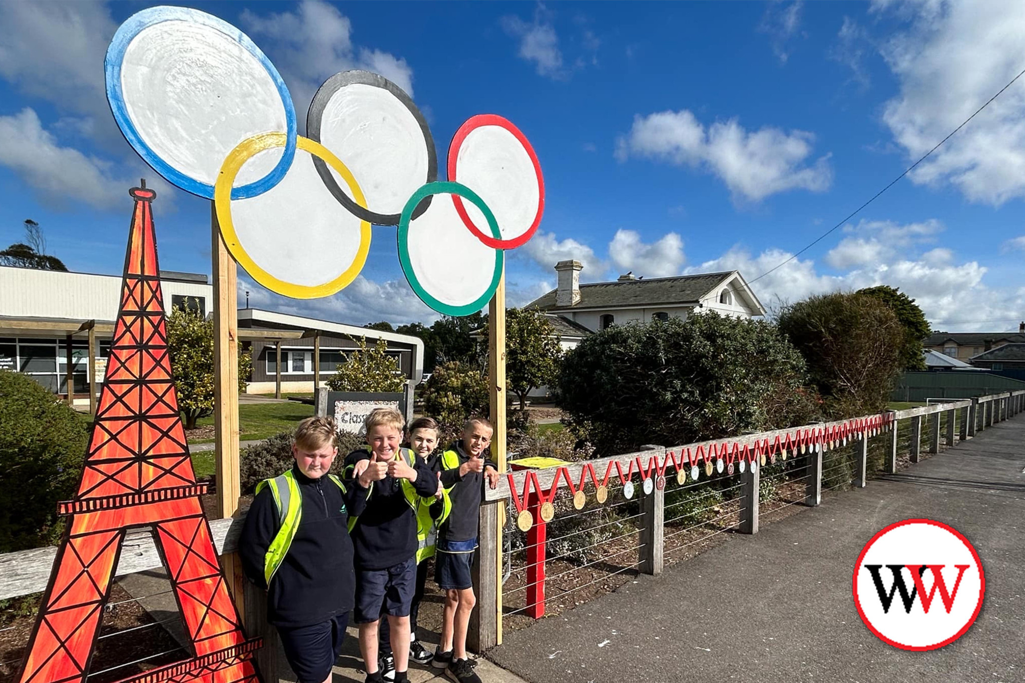 Carey, Harvey, Taj and Beckett were proud of their Olympics display.