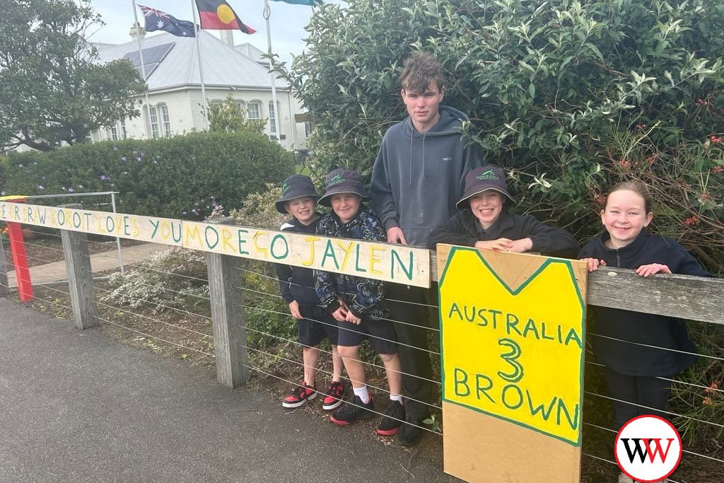 Thomas, Joseph, Will, Ella and Ava were excited to support Koroit’s Jaylen Brown in his quest for Paralympic success.