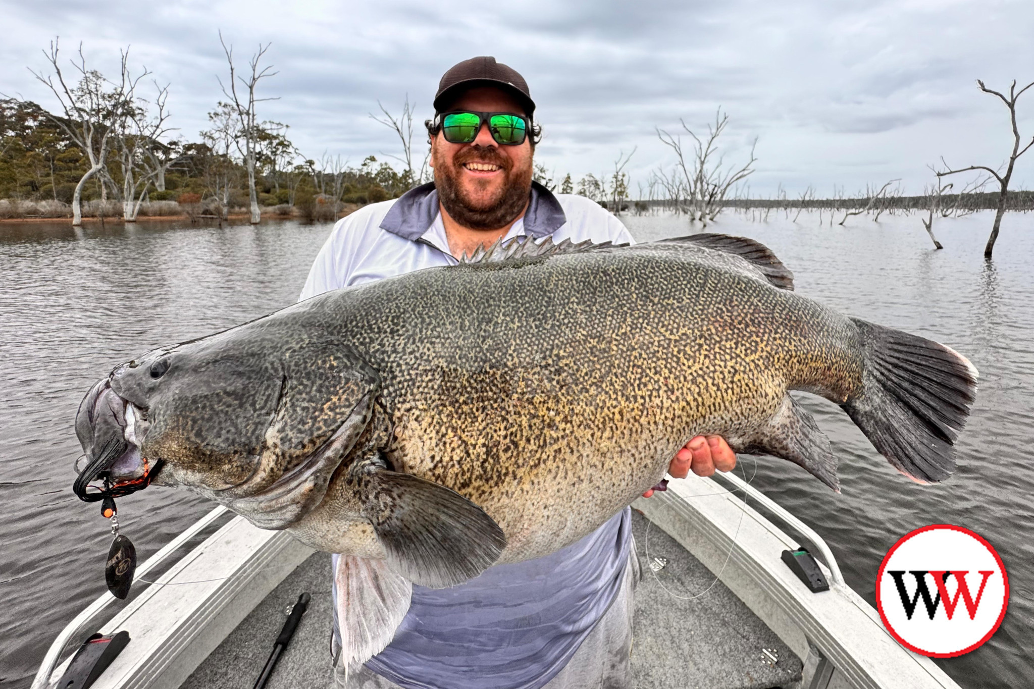 Warrnambool’s Luke Smith with his winning cod.