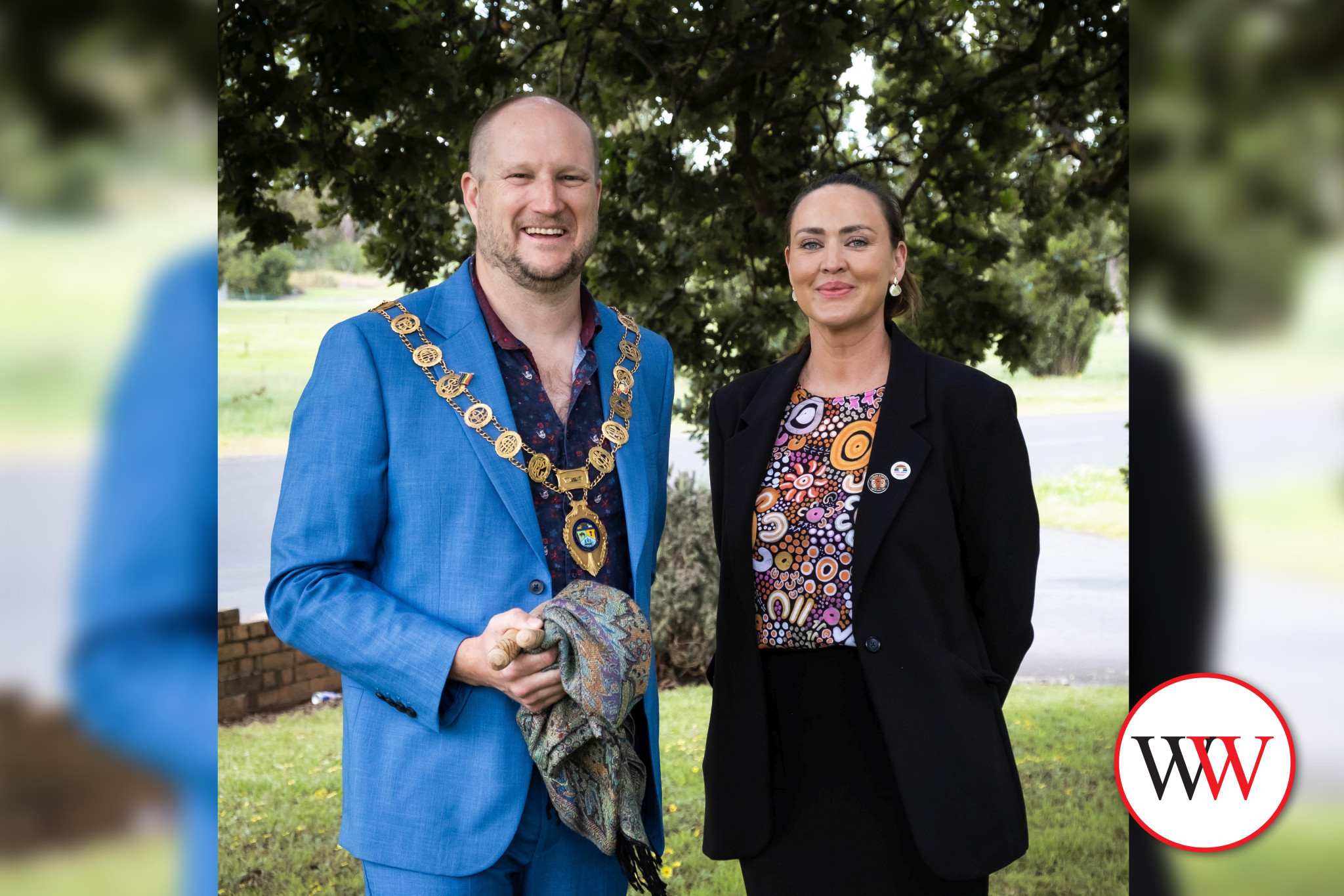 Moyne Shire mayor Cr Jordan Lockett and deputy mayor Cr Myra Murrihy.