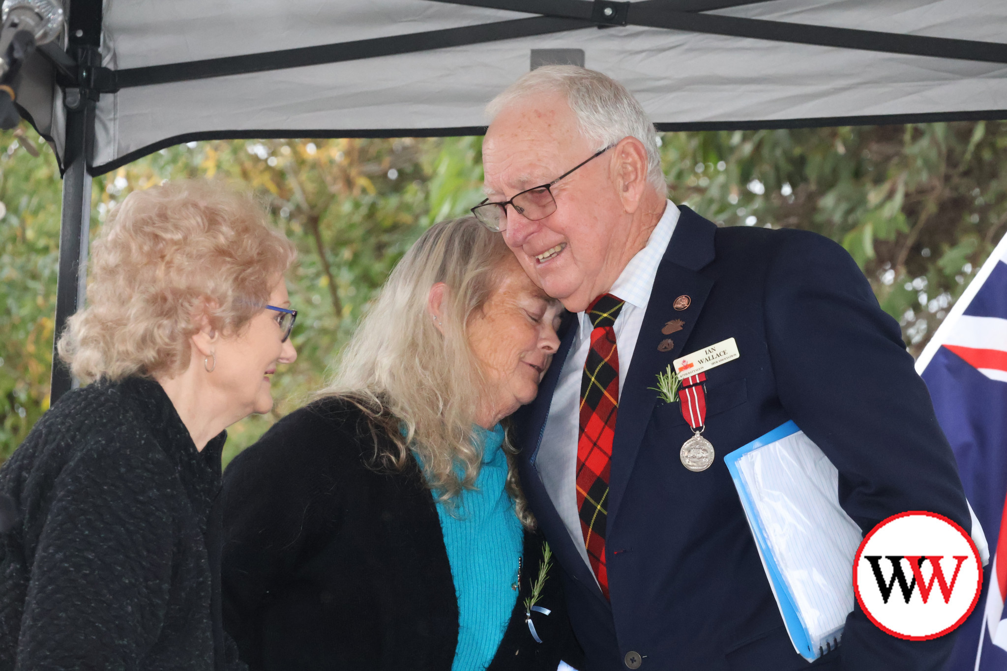 Ian Wallace shared an emotional moment with the family of Private Ronald Richard Bence.