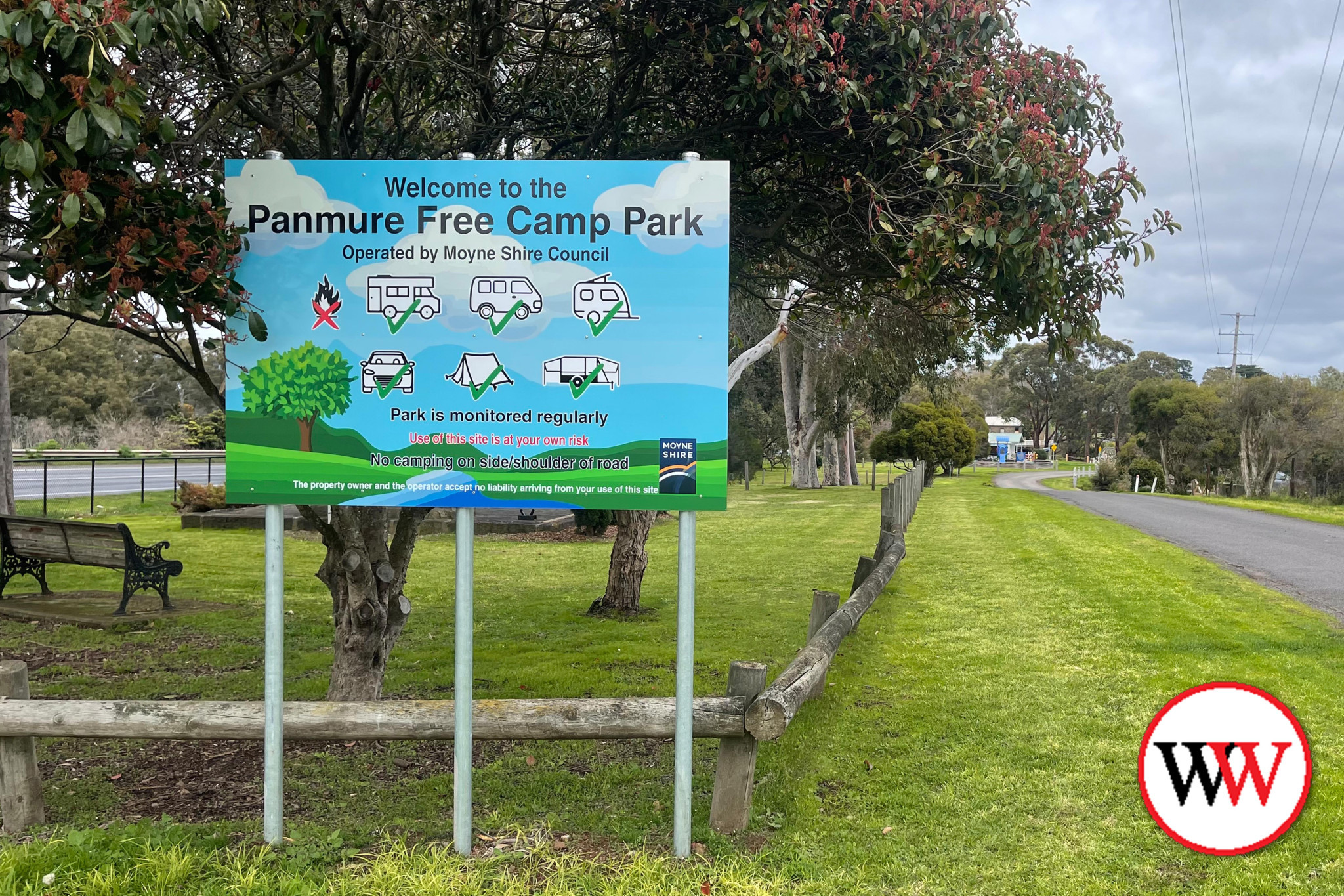 The grassed areas in Panmure, previously used for free camping, are currently closed.