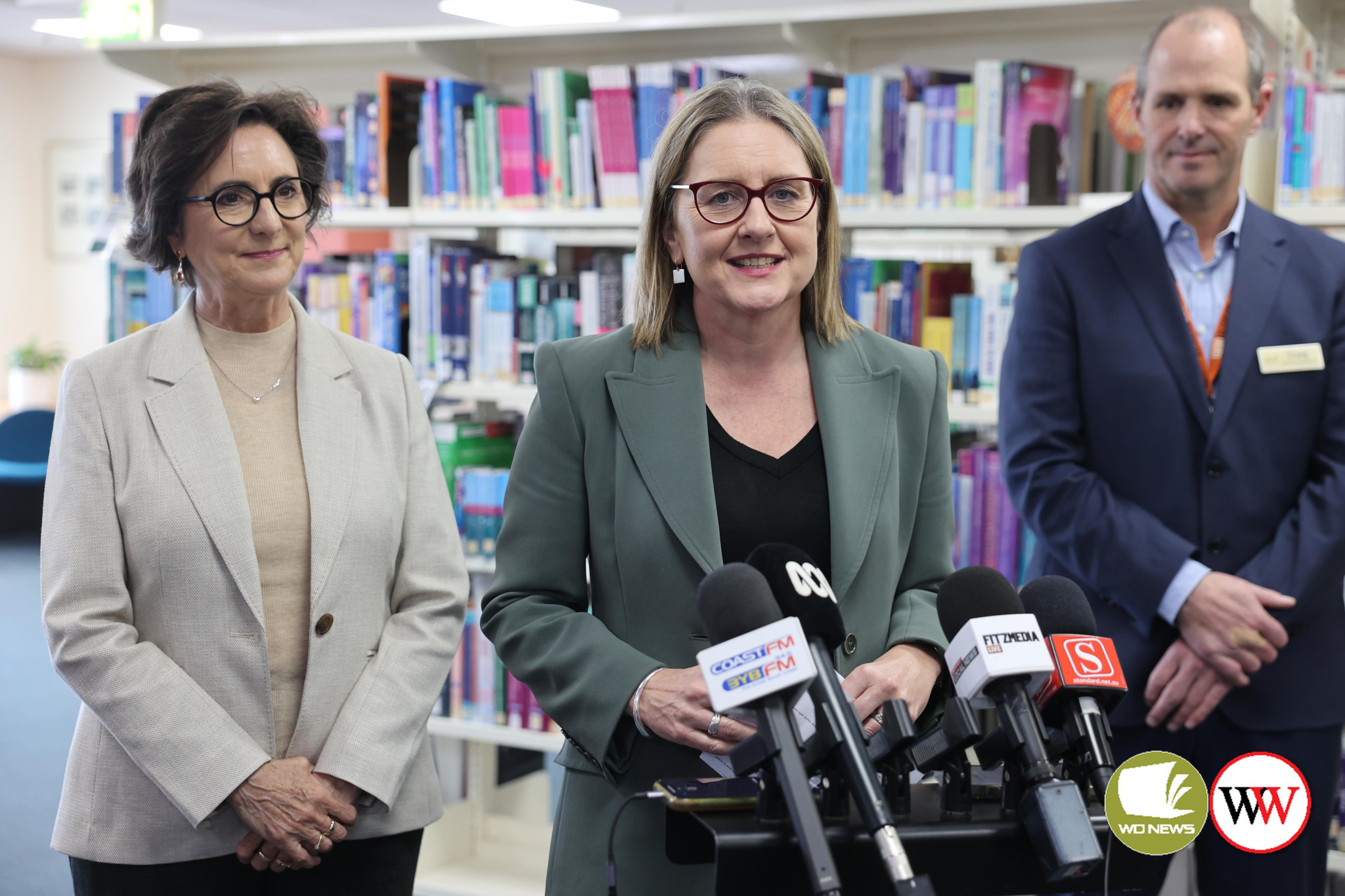 Victorian Premier Jacinta Allan addresses media during a visit to Warrnambool late last week.