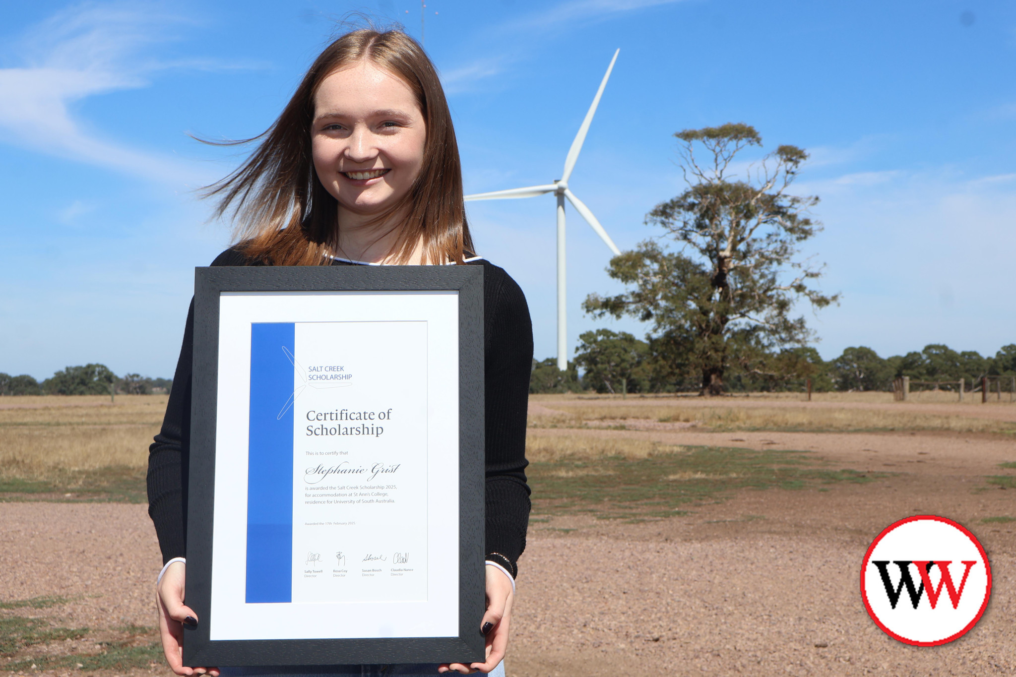 Braeur College student Stephanie Grist has received a Salt Creek scholarship.