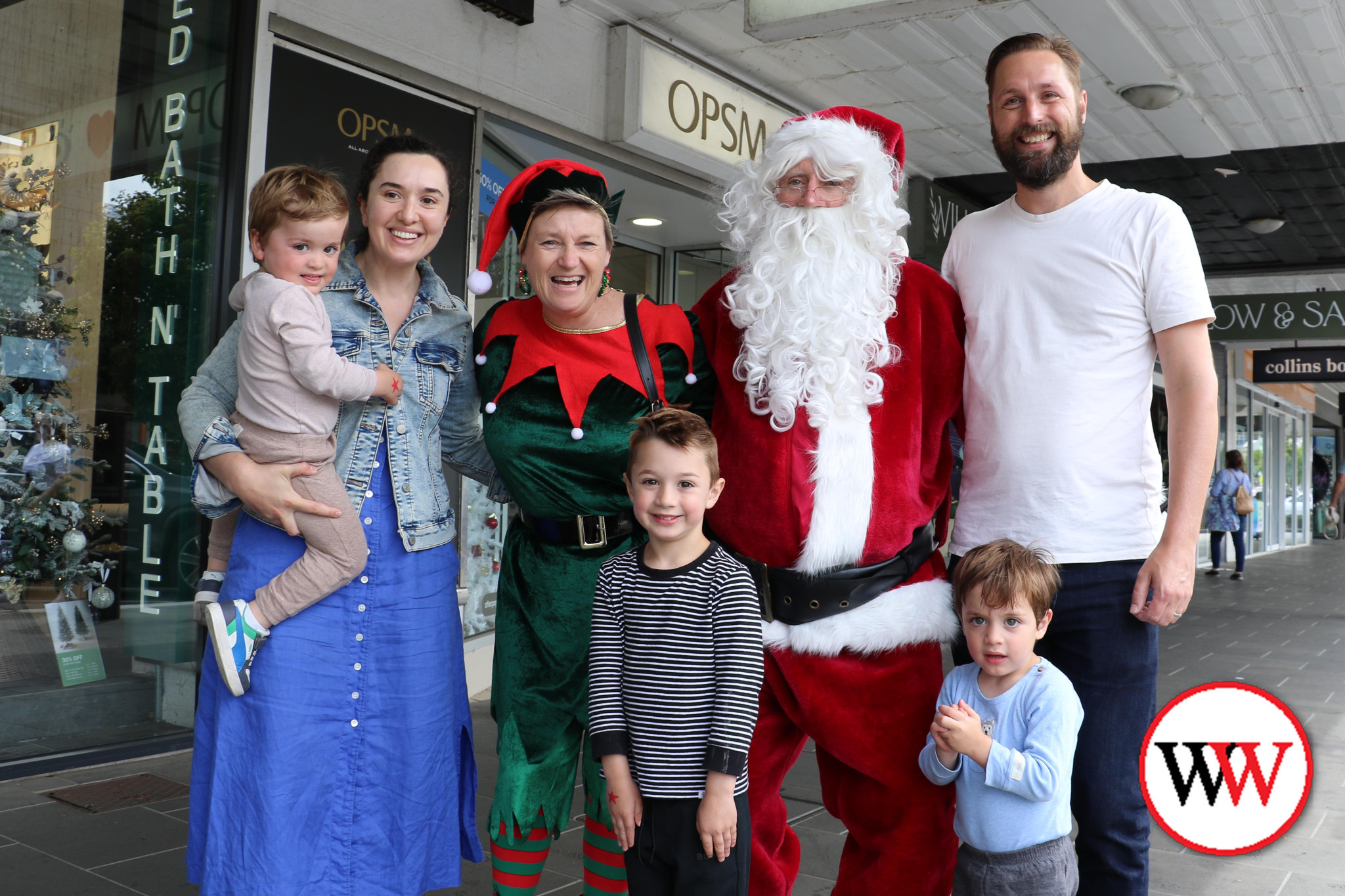 Johan, Renata, Hugo, Oscar and Sammy de Vries were all smiles when they met Santa and his helper.