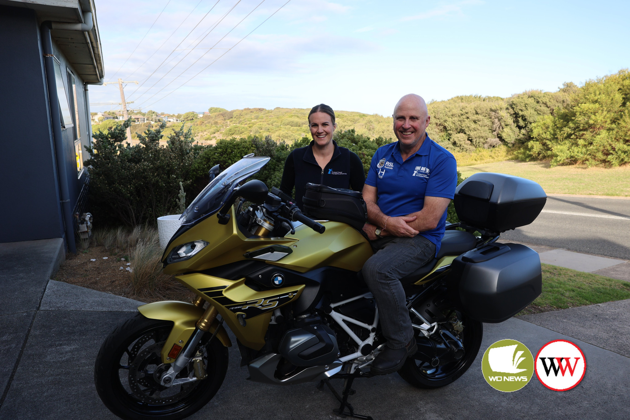 Ready to roll: David Mills is looking forward to taking part in this year’s ‘The Long Ride’ to raise awareness and funds for prostate cancer research. Also pictured is prostate cancer specialist nurse Bridget Hill.