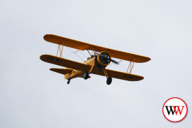 A rare plane performed a flyover at the service.