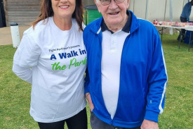 Local MP Roma Britnell enjoyed the walk with organiser and recently crowned Victorian Senior of the Year, Andrew Suggett.