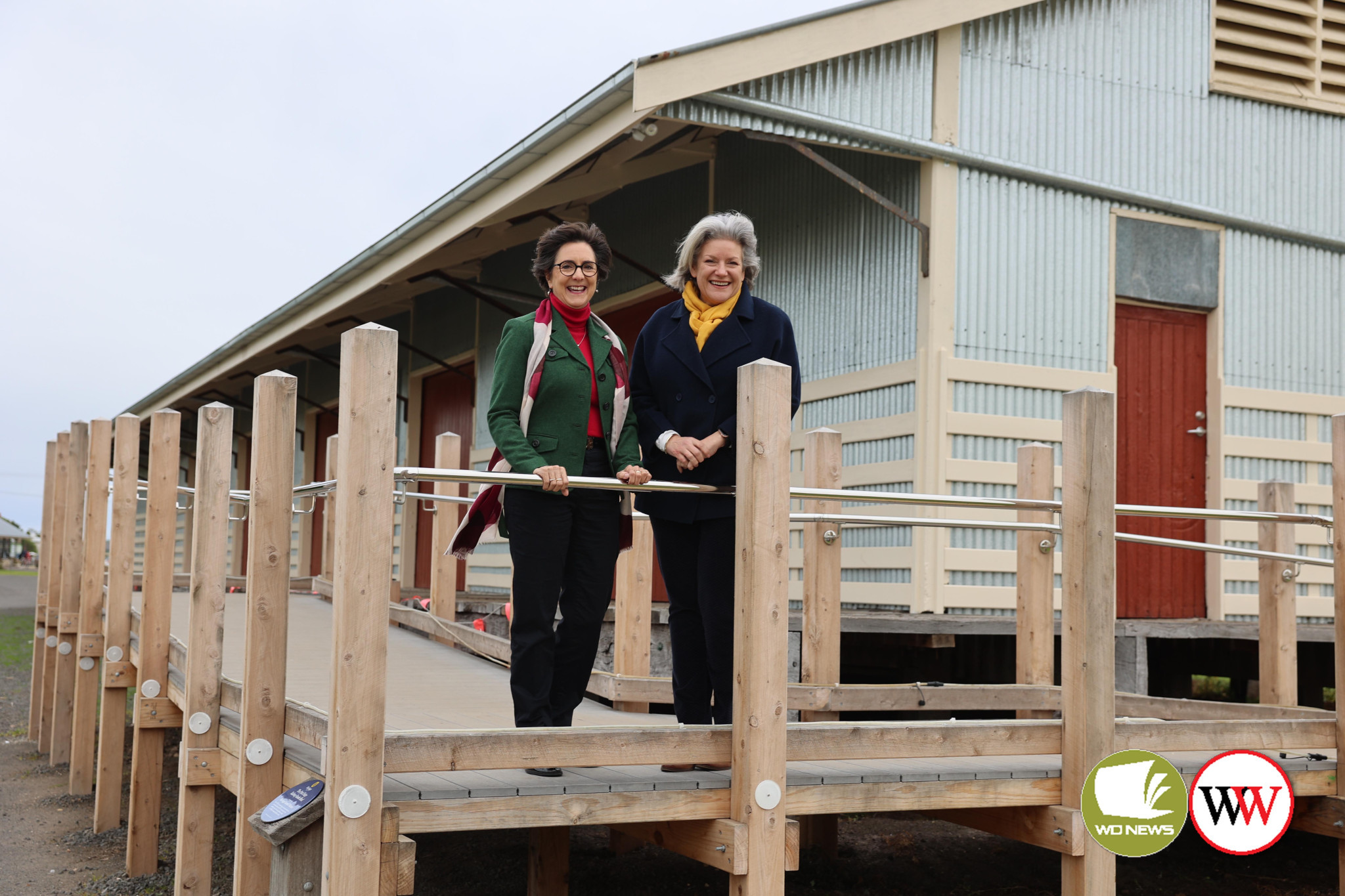 Jacinta Ermacora and Cr Karen Foster at Port Fairy’s Railway Place.