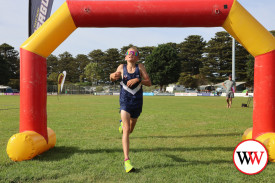 Port Fairy teenager Occy Hayes crossed the finish line in second place in the six kilometre race.